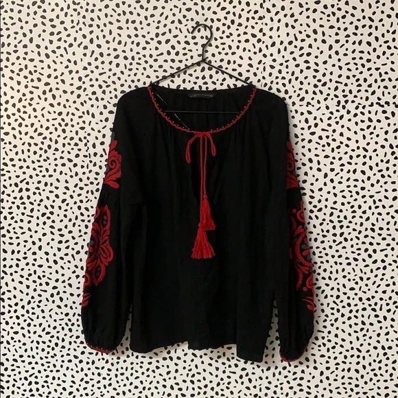 zara peasant top
